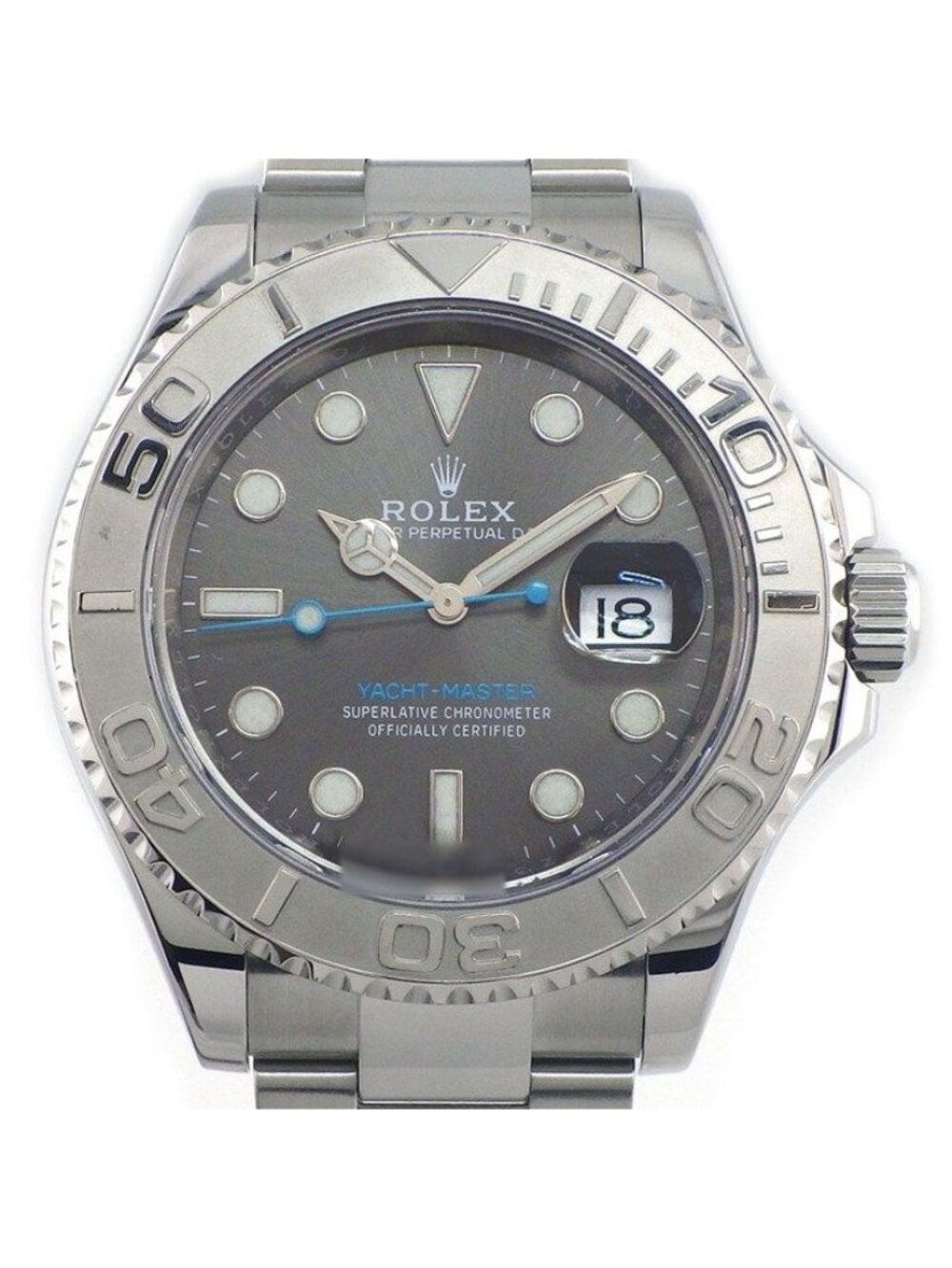 Rolex Watch Yacht Master 40 Slate Dial Date Luminous Hands Index Rotating Bezel